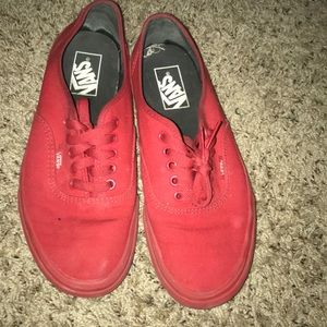 Red Low Lace Vans